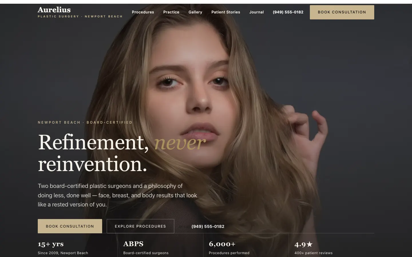 Aurelius Plastic Surgery website
